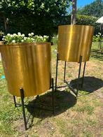 Plantenpotten Mina van Goud, set van 2, Tuin en Terras, Bloembakken en Plantenbakken, Luxe Mooie goude planten potten, Minder dan 60 cm