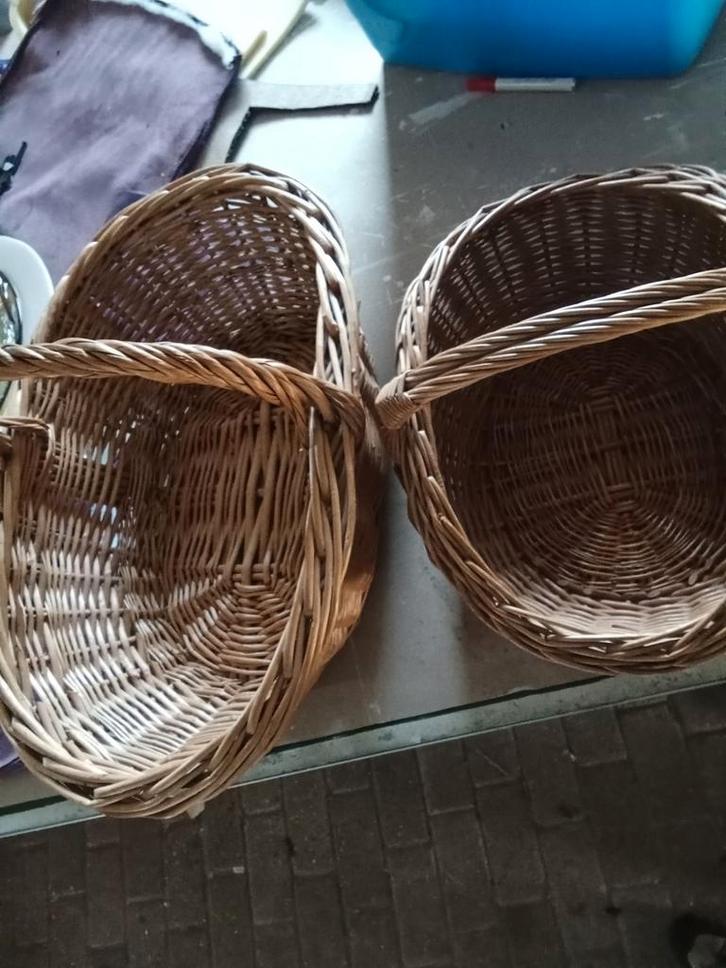 Hengselmanden - Set van 2, Huis en Inrichting, Woonaccessoires | Schalen en Manden, Rechthoekig, Riet, Ophalen of Verzenden