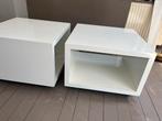 2 Witte Verrijdbare Salontafels, Huis en Inrichting, Tafels | Bijzettafels, Ophalen, Minder dan 45 cm, Minder dan 55 cm, Gebruikt