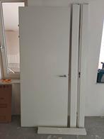 Nieuwe opdekdeur 231x93 met stalen deur kozijn, Ophalen, 80 tot 100 cm, 215 cm of meer, Binnendeur