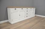 Wit dressoir met eiken blad 240 cm, Ophalen, Nieuw