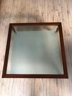 Vierkante kersenhout salontafel met geslepen glas, Gebruikt, Ophalen, Kersenhout