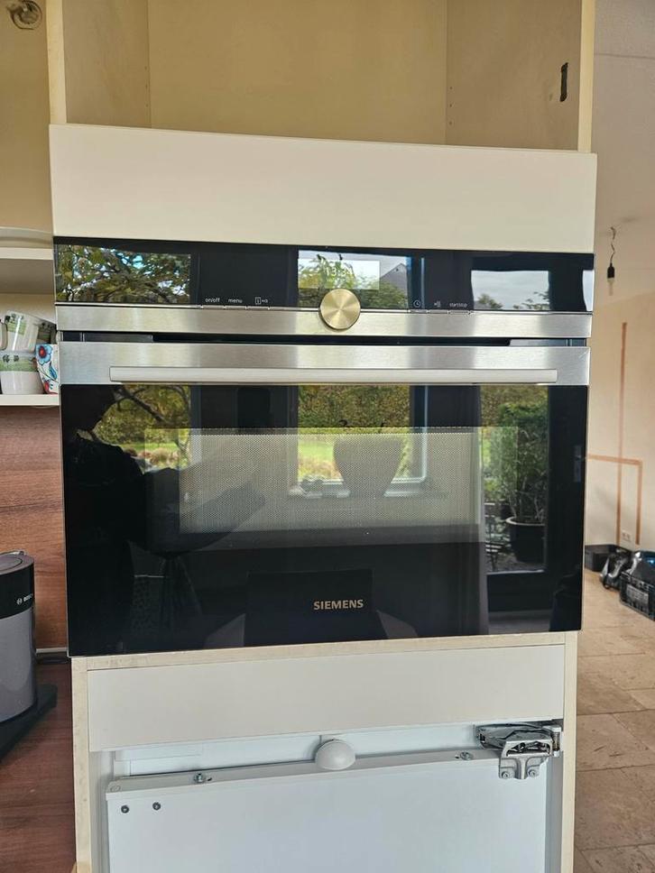 Siemens RVS Combi Magnetron Oven, Witgoed en Apparatuur, Ovens, Gebruikt, Inbouw, Oven met grill, 45 tot 60 cm, 45 tot 60 cm, Hete lucht