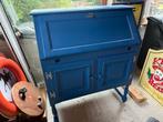 Antiek bureau / secretaire blauw gelakt, Huis en Inrichting, Kasten | Secretaires, Ophalen, Gebruikt, Antiek en modern