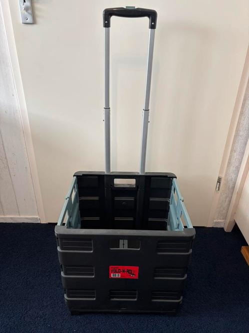 Opvouwbare krat met handgreep en wieltjes, Doe-het-zelf en Verbouw, Kratten en Dozen, Zo goed als nieuw, Krat, 35 tot 50 cm, 40 tot 60 cm