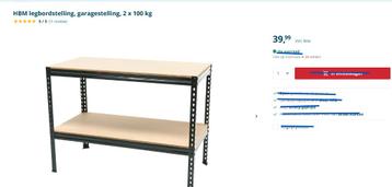 stellingkast legbordstelling  garagestelling, 2 x 100 kg beschikbaar voor biedingen