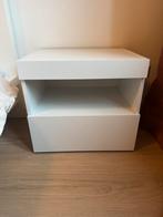 Nachtkastje wit (2 stuks), Ophalen, Gebruikt, Minder dan 45 cm, Minder dan 55 cm