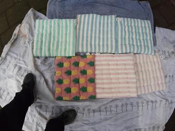 Stoelkussen, lichtgrijs, groen, wit gestreept, voor Ikea etc beschikbaar voor biedingen