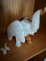 Onix Marmeren Olifant - 2 kleurig, Verzamelen, Beelden en Beeldjes, Ophalen of Verzenden, Gebruikt, Dier