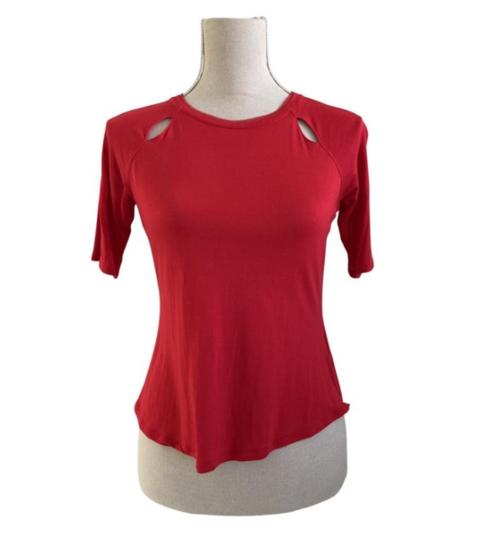 Rode Karen Millen shirt top UK12 / 38 / 40, Kleding | Dames, Tops, Gedragen, Maat 38/40 (M), Rood, Korte mouw, Ophalen of Verzenden