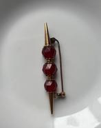 14k broche met 3 carneool stenen, Antiek en Kunst, Ophalen of Verzenden