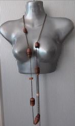 Manouk - ketting met riet, Overige materialen, Verstelbaar, Bruin, Verzenden
