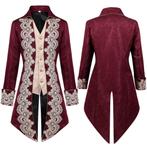 Rode heren steampunk jas / victoriaanse middeleeuwse mannen, Verzenden, Nieuw, Historisch, Kleding