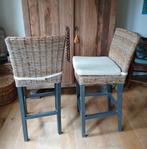 2 rieten barkrukken, 2 krukken, Ophalen, 60 tot 90 cm