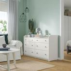 From 01.05.25 /IKEA HAUGA ladekast – wit, 6 lades, 138x84 cm, Ophalen, Zo goed als nieuw, 25 tot 50 cm, Kunststof