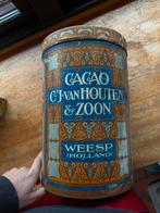 Oud Antieke Winkelblik Cacao van Houten & Zoon Weesp, Verzamelen, Blikken, Verzenden, Zo goed als nieuw, Overige