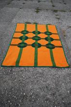 Vintage deken oranje groen, Gebruikt, Ophalen of Verzenden, Nvt, Nvt