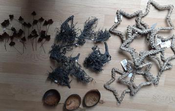 Pakket natuur hobbymaterial, decoratie, herfst, kerststukjes beschikbaar voor biedingen