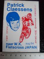 sticker Patrick Claessens naar wk fietscross japan 1984 bmx, Verzamelen, Verzenden, Zo goed als nieuw, Sport