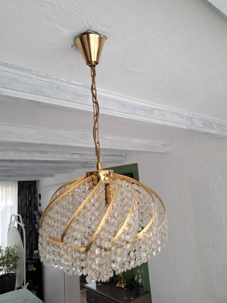 Kristallen kroon, Huis en Inrichting, Lampen | Kroonluchters, Zo goed als nieuw, Ophalen