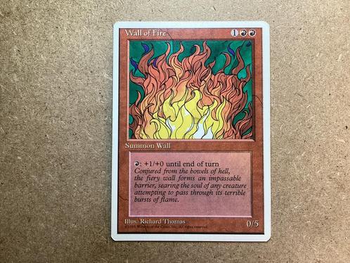 1x Wall of Fire (Excellent), Hobby en Vrije tijd, Verzamelkaartspellen | Magic the Gathering, Zo goed als nieuw, Losse kaart, Ophalen of Verzenden