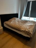 Boxspring bed (1 jaar oud) eventueel + matras, Huis en Inrichting, Slaapkamer | Bedden, Ophalen, Zwart, Tweepersoons, Zo goed als nieuw