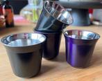 4 Espesso aluminium kopjes Nespresso, Overige materialen, Ophalen of Verzenden, Zo goed als nieuw, Overige stijlen