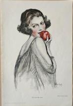 Prent van Eva met appel door Olive Snell 1927, Ophalen of Verzenden