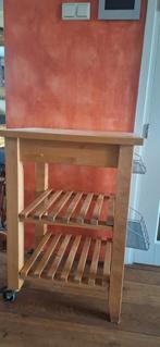 Ikea BEKVÄM Roltafel - Berkenhout - Hulptafel, Ophalen, 50 tot 100 cm, Zo goed als nieuw, Minder dan 100 cm