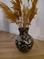 Bloemenvaas met droogboeket - Pluimen, Huis en Inrichting, Woonaccessoires | Vazen, Overige materialen, Overige kleuren, Ophalen of Verzenden