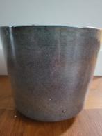Vintage Grijze Bloempot - 15cm, Gebruikt, Rond, Aardewerk, Tuin