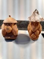Twee leuke kokosnoot aap beelden, Ophalen of Verzenden, Zo goed als nieuw, Dier