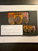 Medaille spang met miniaturen Menschlievend, Ophalen of Verzenden, Landmacht, Nederland, Lintje, Medaille of Wings