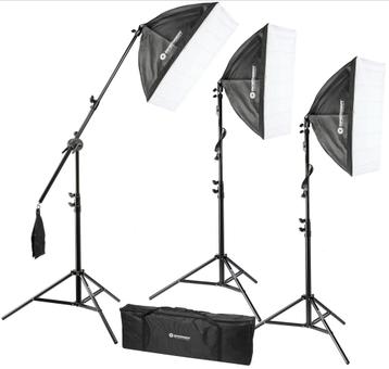 Complete Fotostudio Set met Lampen en Statieven als nieuw beschikbaar voor biedingen