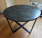 Eettafel rond marmer effect zwart metaal Ø110cm, Huis en Inrichting, Tafels | Eettafels, 100 tot 150 cm, 100 tot 150 cm, Modern