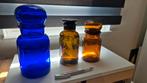Apothekers potten / stopflessen, Gebruikt, Blauw, Ophalen of Verzenden, Glas