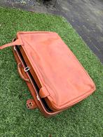 Mooie Antieke Lederen Koffer, Ophalen, Gebruikt, 50 tot 60 cm, Slot