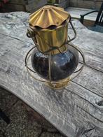 Antieke Petroleumlamp - Zwart Glas, Antiek en Kunst, Antiek | Lampen, Ophalen