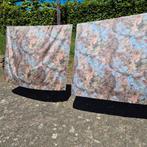 2 x gordijnen uit slaapkamer glans, terra/blauw/ beige, Huis en Inrichting, 100 tot 150 cm, 200 cm of meer, Ophalen of Verzenden