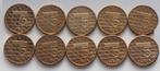 Vijf gulden 1992 t/m 2001 UNC 10 munten, Postzegels en Munten, Munten | Nederland, Setje, 5 gulden, Koningin Beatrix, Verzenden
