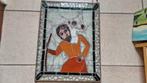 antieke raamhanger glas in lood mozaiek, Antiek en Kunst, Antiek | Glas en Kristal, Ophalen of Verzenden
