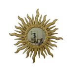 Italiaanse Sunburst Spiegel Venezia Zonnespiegel Goud 42cm, Antiek en Kunst, Antiek | Spiegels, Ophalen of Verzenden, Rond, Minder dan 50 cm