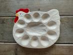 Vintage schaal Pasen. Witte eierschaal haan / kip. Wit rood., Antiek en Kunst, Antiek | Servies los, Ophalen