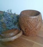 VINTAGE handgesneden houten tabaks pot, Ophalen of Verzenden