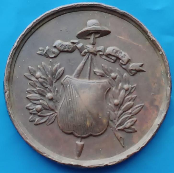 Penning Utrecht Herdenking Kozakkendag - 1863, Postzegels en Munten, Penningen en Medailles, Brons, Nederland, Verzenden