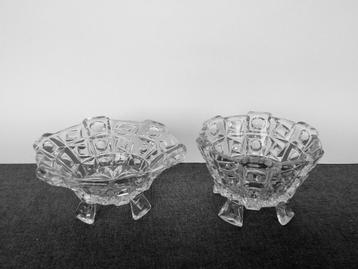 2 Schaaltjes Libochovice Persglas Art Deco beschikbaar voor biedingen