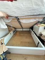 IKEA 140 bed met opbergruimte, Gebruikt, Wit, Tweepersoons, 200 cm