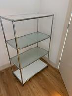 Boekenkast, witte kast staal met glazen plankjes Wulf wonen, Ophalen, Zo goed als nieuw, 25 tot 50 cm