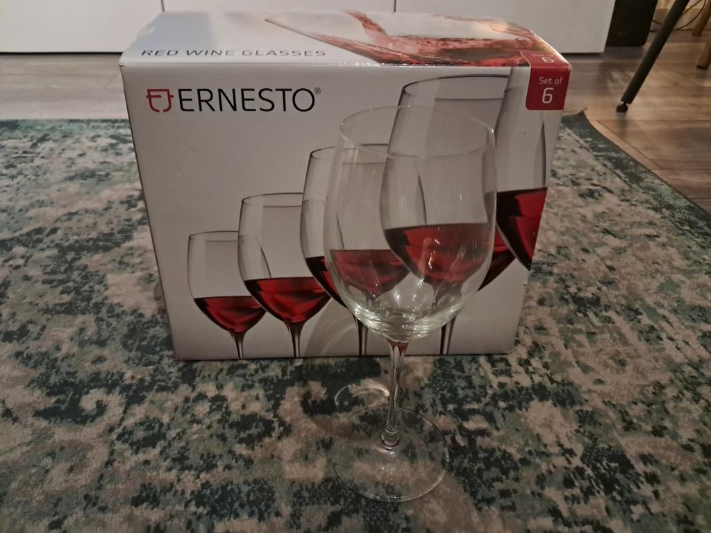 Ernesto Rode Wijnglazen - Set van 5, Ophalen, Overige materialen, Zo goed als nieuw, Vaatwasserbestendig