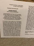 Zr Schoonen 1917 Hoeven 2011 Oudenbosch, Verzamelen, Bidprentjes en Rouwkaarten, Ophalen of Verzenden